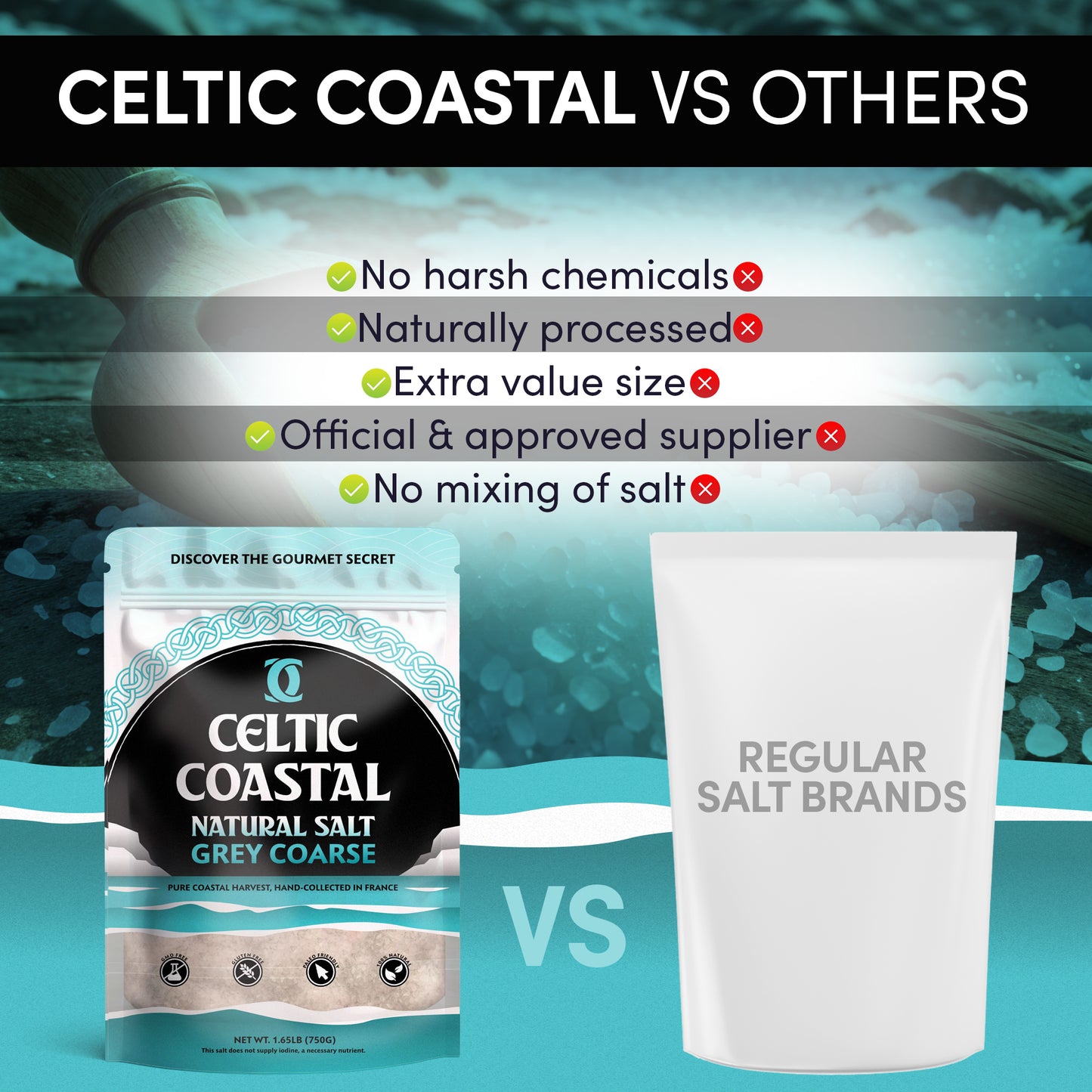 Celtic Coastal Grey Coarse - Natural Salt